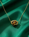 Priva Tiger Eye Gold Pendant Necklace
