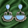 Priva Meher Sky Blue Oxidised Jhumka