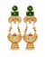 Priva Maharani Jhumkas with Green Stones