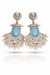 Chaand Saaj Earrings With Sky Blue Stone