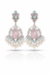 Tarini Pastel Charm Statement Earrings with Pearl Drops