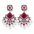 Priva Oxidized Brass Pink Stone & Pearl Drop Earrings