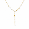 Y Lariat Gold Bead Drop Necklace for Women | Priva