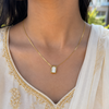 Priva White Stone Gold Pendant Necklace