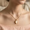 Priva Oval Pearl Gold Pendant Necklace