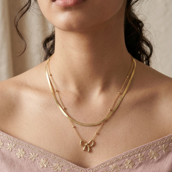 Priva Double Layer Snake chain with Bow