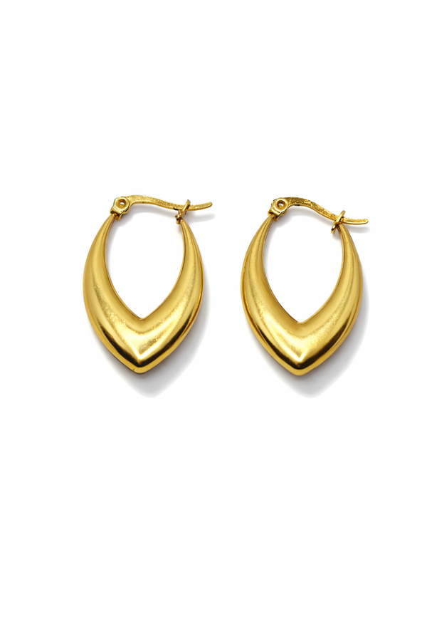 PrivaV Shaped Gold Plated Hoop Earrings