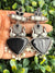 Oxidised Silver Look Peacock Motif Earrings with Black Stone & Pearl Drops