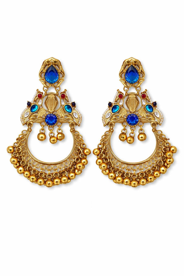 Royal Blue Chandbali Jhumka