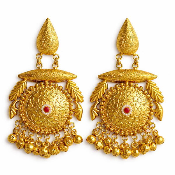 Priva Kanika Gold Jhumkas