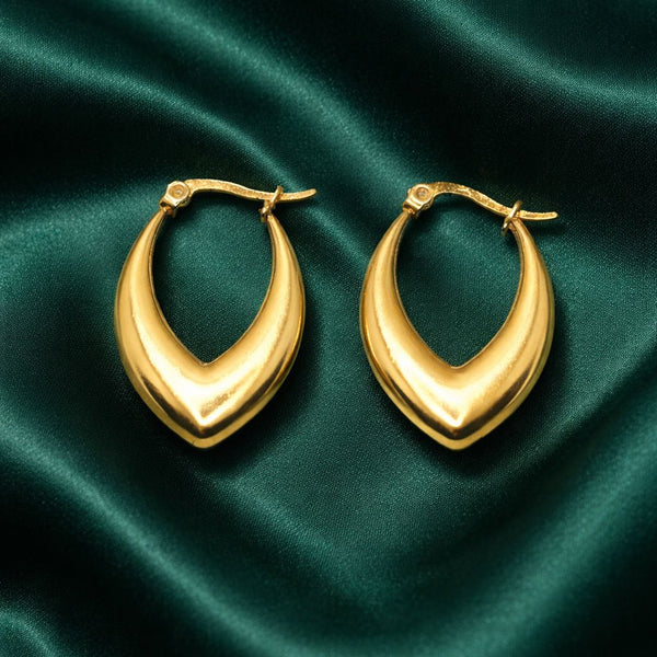 PrivaV Shaped Gold Plated Hoop Earrings