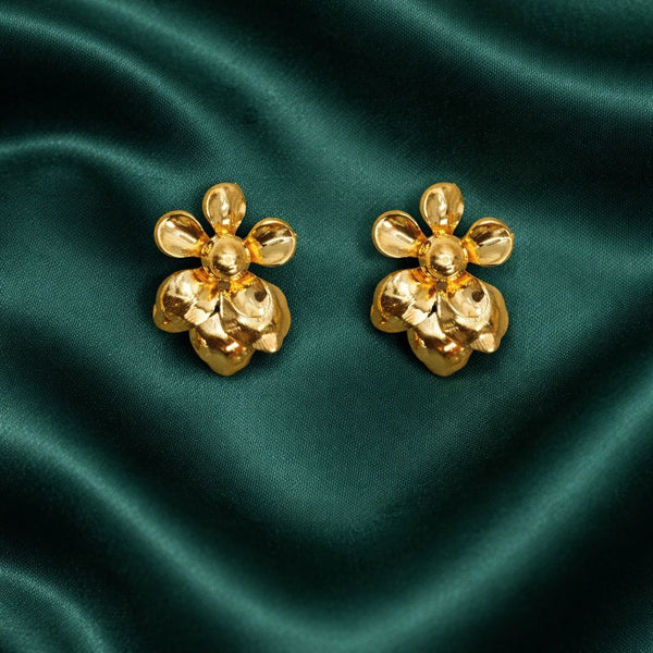 Priva Radiant Petal Gold-Plated Stud Earrings