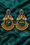 Royal Blue Chandbali Jhumka