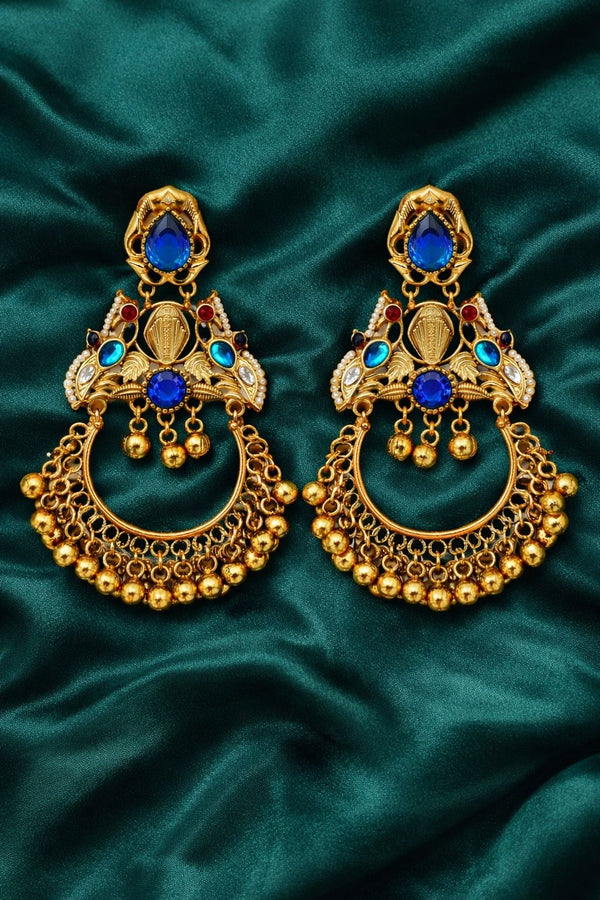 Royal Blue Chandbali Jhumka