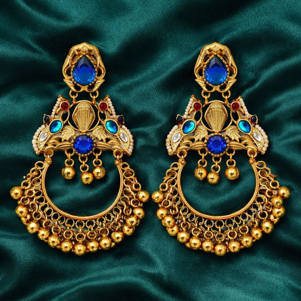 Priva Royal Blue Chandbali Jhumka