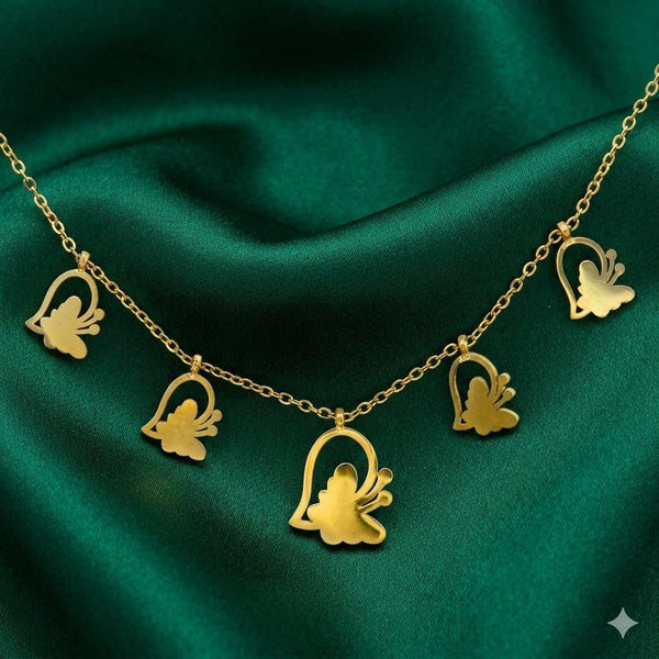 Priva Butterfly Heart Charm Necklace