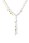 Y Lariat Gold Bead Drop Necklace for Women | Priva