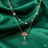 Priva Red Lotus Layered Gold Necklace