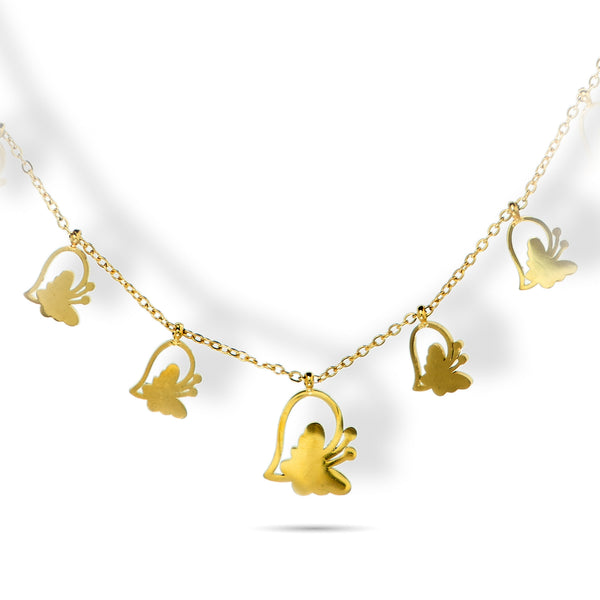 Priva Butterfly Heart Charm Necklace