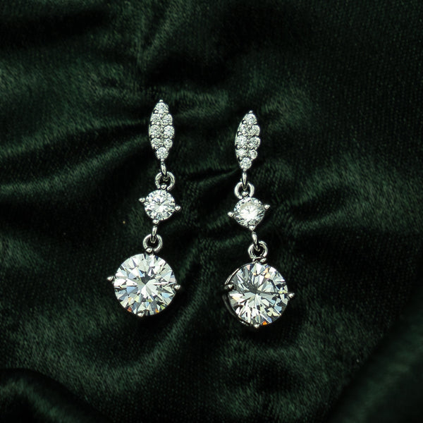 Priva Aurora Triple Drop Diamond Earrings