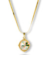 Priva Leaf Enamel Gold Pendant Necklace