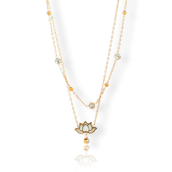 Priva Lotus Layered Gold Necklace