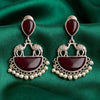Priva Meher Ruby Oxidised Earrings