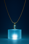 Rectangular Crystal Gold Pendant Necklace for Women | Priva