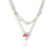 Priva Red Lotus Layered Gold Necklace