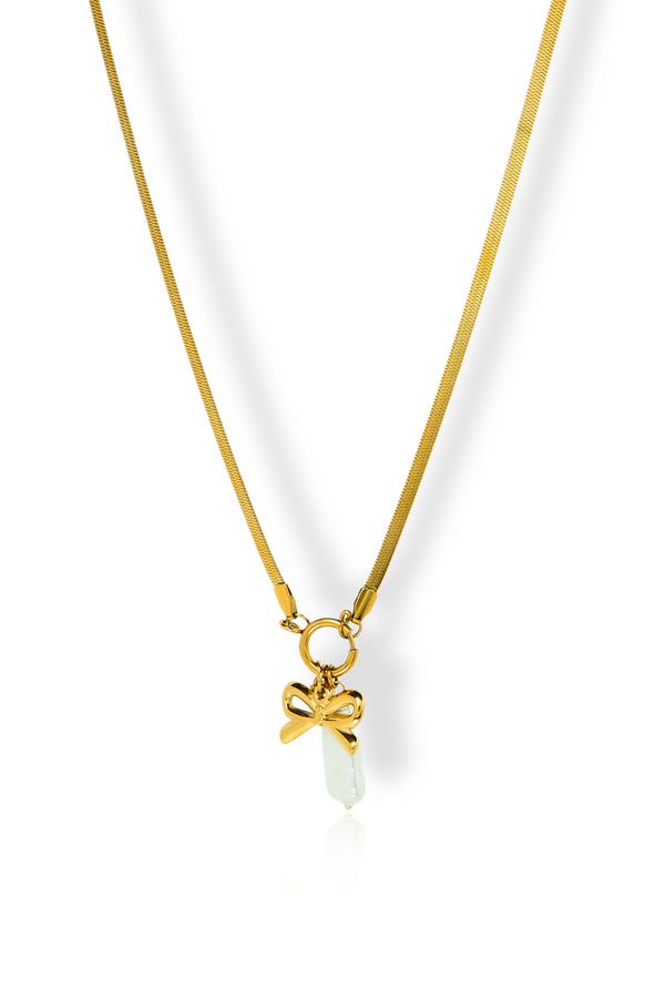 Priva Celeste Bow Charm Necklace