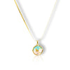 Priva Floral Enamel Gold Pendant Necklace.