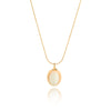 Priva Oval Pearl Gold Pendant Necklace