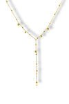 Y-Shape Gold Bead Drop Necklace for Women | Priva