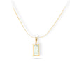 Rectangular Crystal Gold Pendant Necklace for Women | Priva