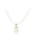 Rectangular Crystal Gold Pendant Necklace for Women | Priva