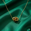 Priva Tiger Eye Gold Pendant Necklace