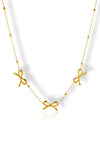 Priva Triple Bow Gold Necklace