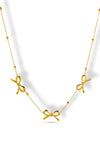 Priva Triple Bow Gold Necklace