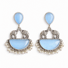 Priva Meher Sky Blue Oxidised Jhumka