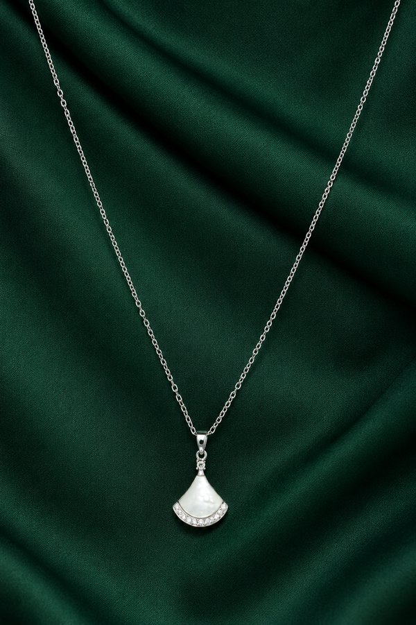 Priva Moon Petal Silver Anti Tarnish Necklace
