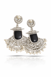 Chaand Saaj Earrings With Black Stone
