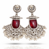 Chaand Saaj Earrings with Maroon Stone