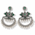 Oxidized Silver Green Stone & Pearl Ethnic Earrings | Chandbali Statement Jewelry