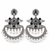 Oxidized Silver Black Stone & Pearl Chandbali Earrings|Ethnic Statement Jewelry