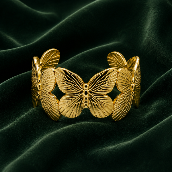 Priva Golden Monarch Butterfly Cuff Bracelet