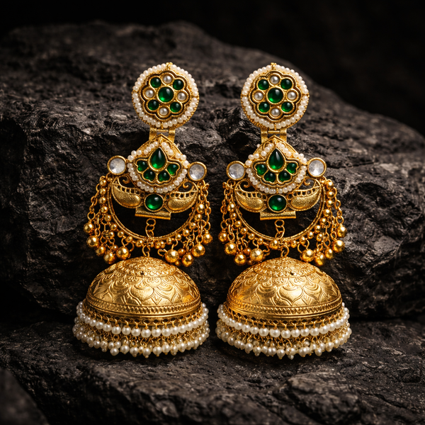 Priva Classic  Emerald Jhumka