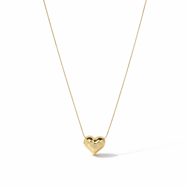 Priva Gold Puffy Heart Necklace
