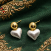 Priva Puffed Heart Ball Studs.