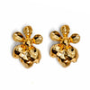 Priva Radiant Petal Gold-Plated Stud Earrings