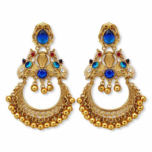 Royal Blue Chandbali Jhumka